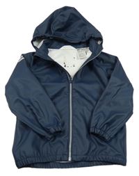 Tmavomodrá voděodolná jarní bunda s kapucí H&M