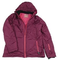 Mahagonová šusťáková zimní funkční bunda s kapucí Active touch 