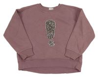 Starofialová mikina s vykřičníkem z kamínků Zara