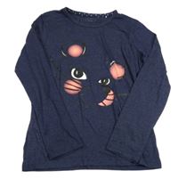 Tmavomodré triko s čumákem Yigga