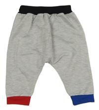 Světlešedo-černo-modro-červené baggy tepláky 