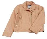 Světlerůžový koženkový crop křivák Kiabi