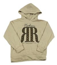 Béžová mikina s nápisy a kapucí River Island