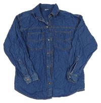 Tmavomodrá riflová košilová bunda 