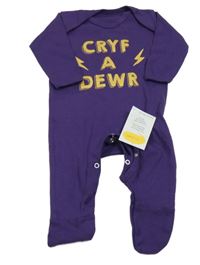 Nové - Fialový overal s nápisem 