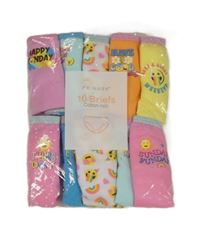 Nové - 10set - 10x barevné kalhotky se smajlíky a nápisy Primark