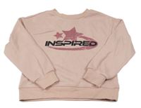 Růžová mikina s hvězdami a nápisem Primark