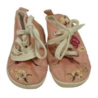 Růžové plátěné carpáčky s květy Next