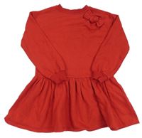 Červené teplákové šaty s 3D mašlí H&M