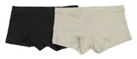 2set - 2x nohavičkové kalhotky - bílé + antracitové H&M