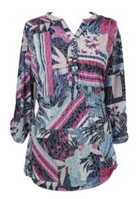 Dámská tmavomodro-růžová vzorovaná halenka C&A