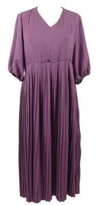 Dámské fialové plisované midi šaty Hanna