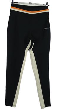 Dámské černo-smetanové pruhované sportovní legíny Pink Soda 