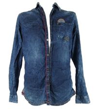 Pánská tmavomodrá riflová slim fit košile Engbers 