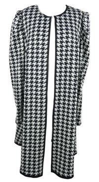 Dámský černo-bílý vzorovaný cardigán Shein 