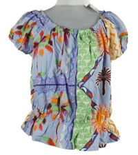 Nové - Dámská modro-barevná vzorovaná halenka Next 