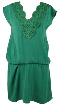 Dámské zelené šaty s krajkou Unika 