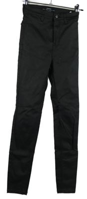 Dámské černé potažené skinny kalhoty Stradivarius 