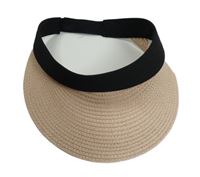 Dámský pudrovo-černý slaměný kšilt 