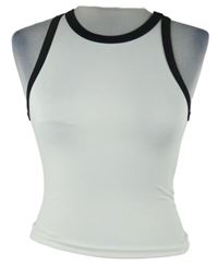 Dámský bílý crop top s černým lemem H&M