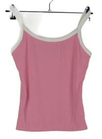 Dámský světlerůžovo-bílý žebrovaný crop top Shein 