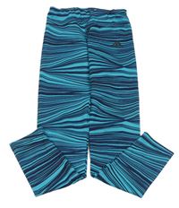 Azurovo-tmavomodré sportovní funkční legíny Adidas