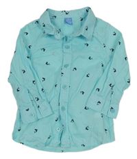 Světlemodrá košile s velrybami DopoDopo 