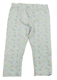 Světlemodré květinové legíny Topomini