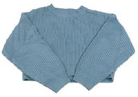 Modrý crop svetr Shein