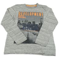 Šedé melírovavané triko s městem Yigga