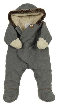 Šedá zimní kombinéza s kapucí Obaibi