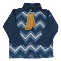 Nové - Modro-bílá vzorovaná fleecová mikina 