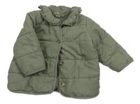 Khaki manšestrová zateplená bunda H&M