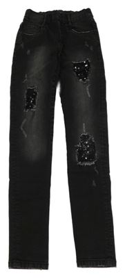 Černé džegíny s flitry Page One Young