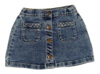 Modrá melírovaná riflová sukně s kapsami Nutmeg