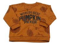 ORanžová mikina s dýněmi a nápisem Matalan