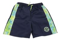 Tmavomodro-barevné šusťákové kraťasy