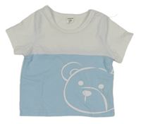 Bílo-modré tričko s medvědem Shein