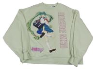 Mintová mikina s Hatsune Miku