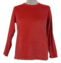 Dámské červené plyšové pyžamové triko 