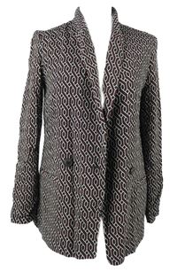 Dámské černo-bílo-červené vzorované lehké sako GP&JBaker