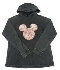 Tmavošedá mikina s Mickeym a kapucí Disney