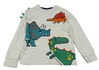 Bílé pyžamové triko s dinosaury F&F