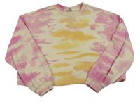 Smetanovo-růžovo-žlutá crop mikina H&M
