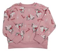 Světlerůžová mikina s jednorožci a hůlkami Primark