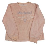 Světlerůžové sametové pyžamové triko s nápisem George