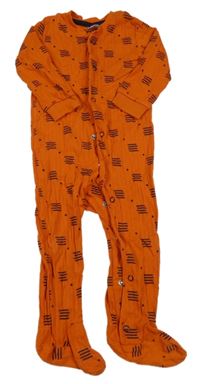 Oranžový vzorovaný žebrovaný overal Lupilu