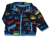 Tmavomodrá fleecová propínací mikina s auty Dunnes Stores