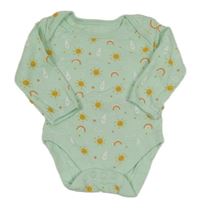 Zelenkavé body s duhami a sluníčky