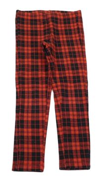 Červeno-černé kostkované legíny 